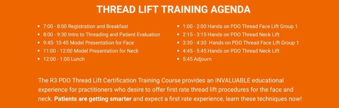 PDO THREAD LIFT CERTIFICATION TRAINING COURSE (2022) R3 Medical Training PDO THREAD LIFT CERTIFICATION TRAINING COURSE (2022) R3 Medical Training